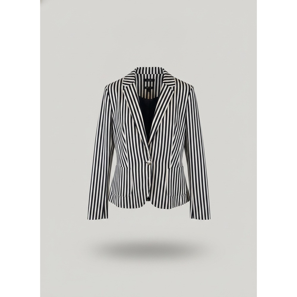Olsen Modern Marina 1401 Striped Blazer Navy White Size 10 NEW